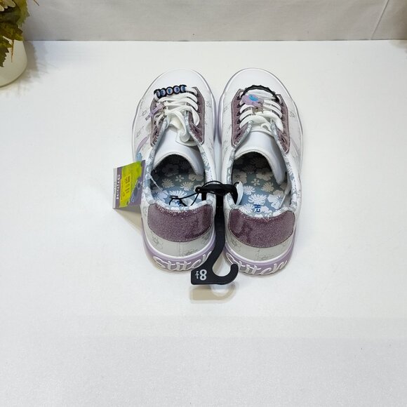 Disney Stitch Low Top Sneakers Womens 8.5 Lace-Up Glitter Accents Charm Keychain - Picture 7 of 8